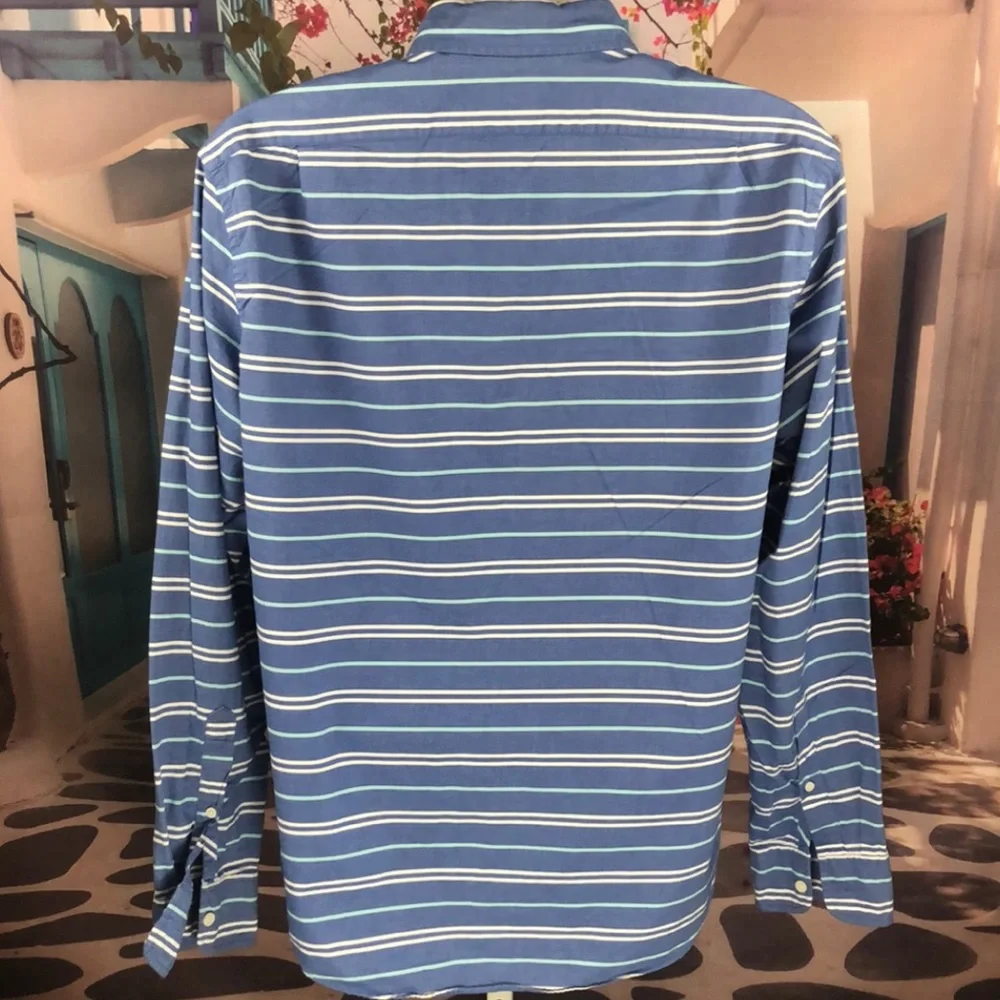 J Crew Blue Striped Button Down